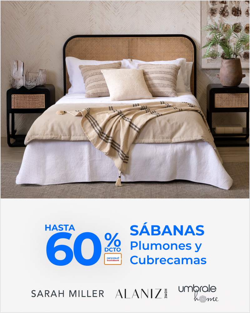 Hasta 60% sábanas, plumones y cubrecamas