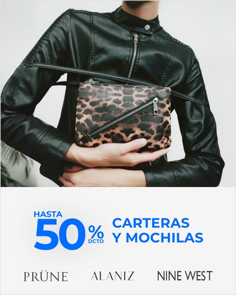 Hasta 50% carteras y mochilas