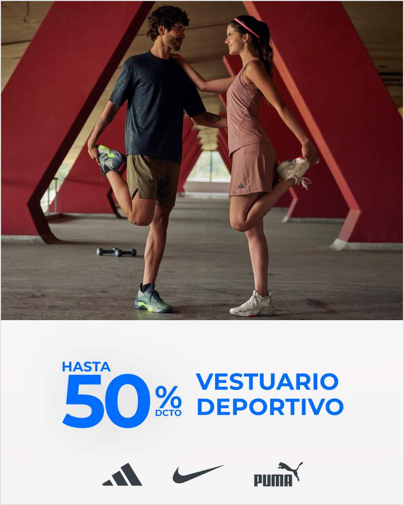 Hasta 50% vestuario deportivo