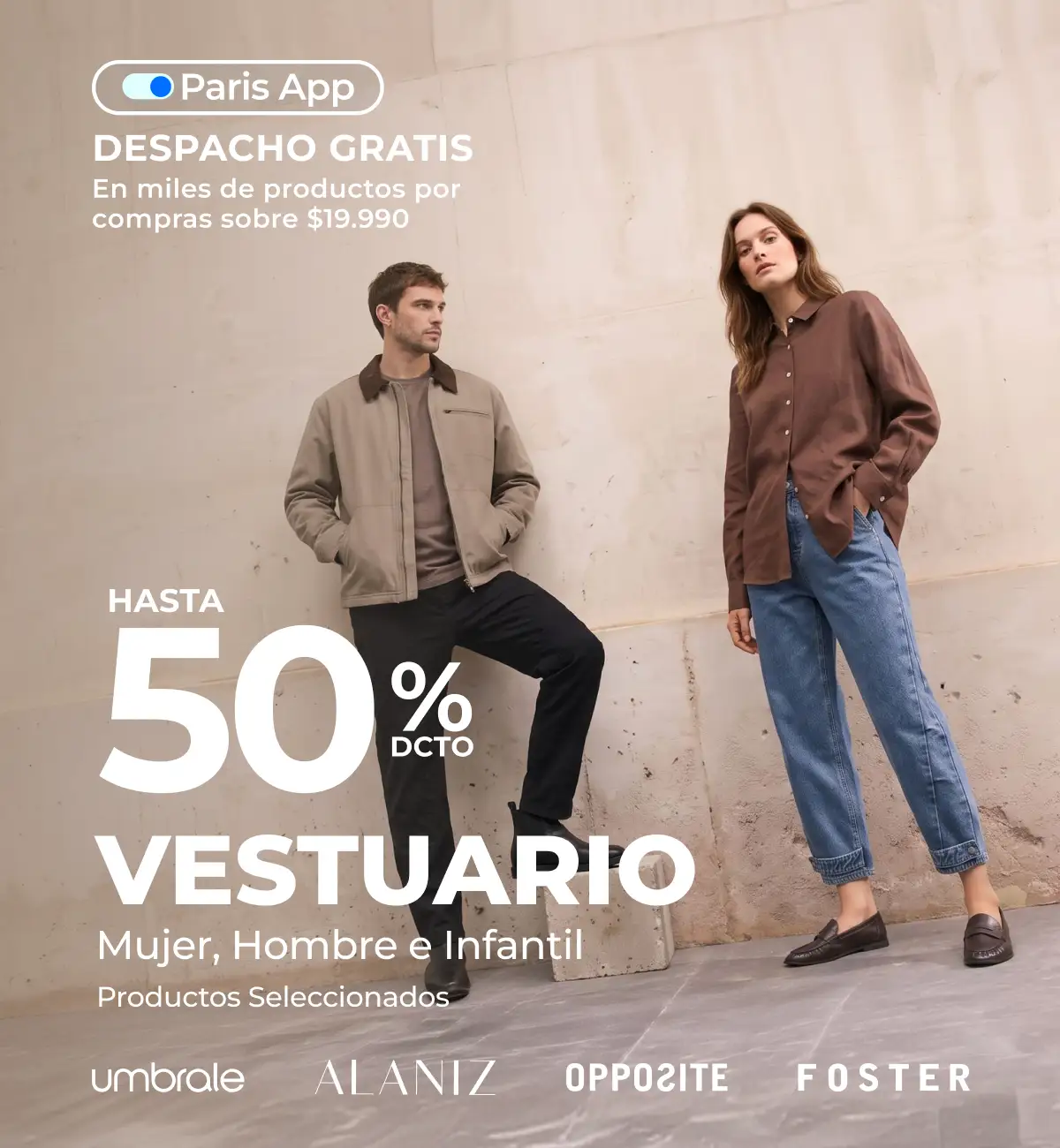 Vesturario homre, mujer e infantil