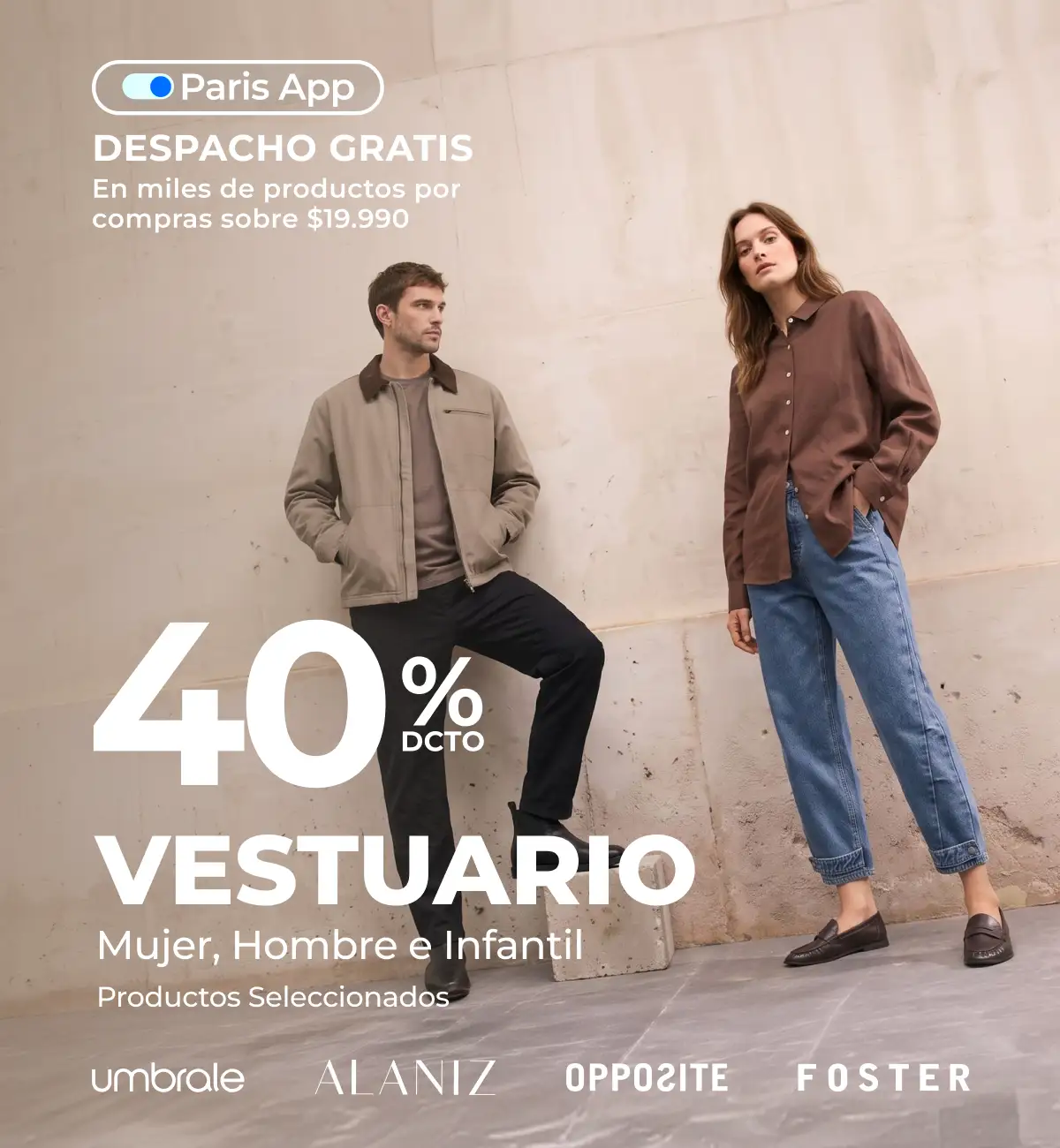 Vesturario homre, mujer e infantil