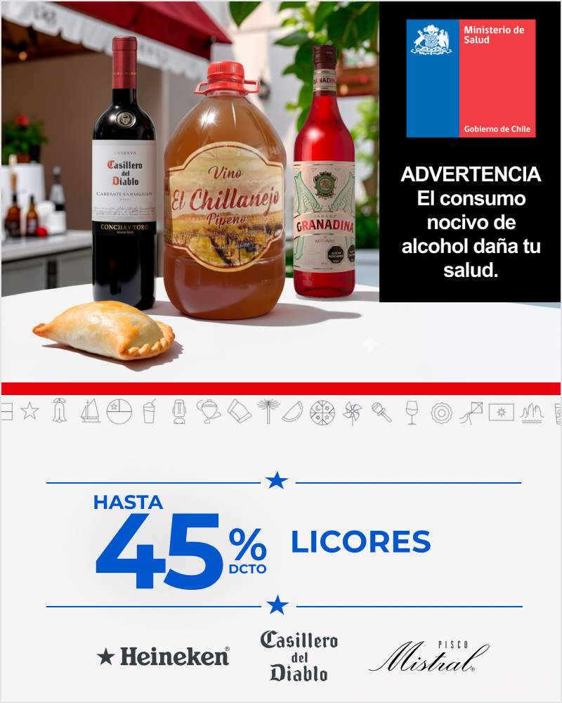 Hasta 45% en licores