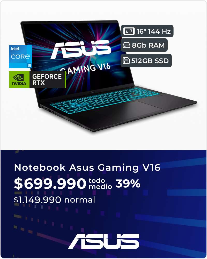Notebook Asus Gaming V16 Intel Core 5 NVIDIA GeForce 