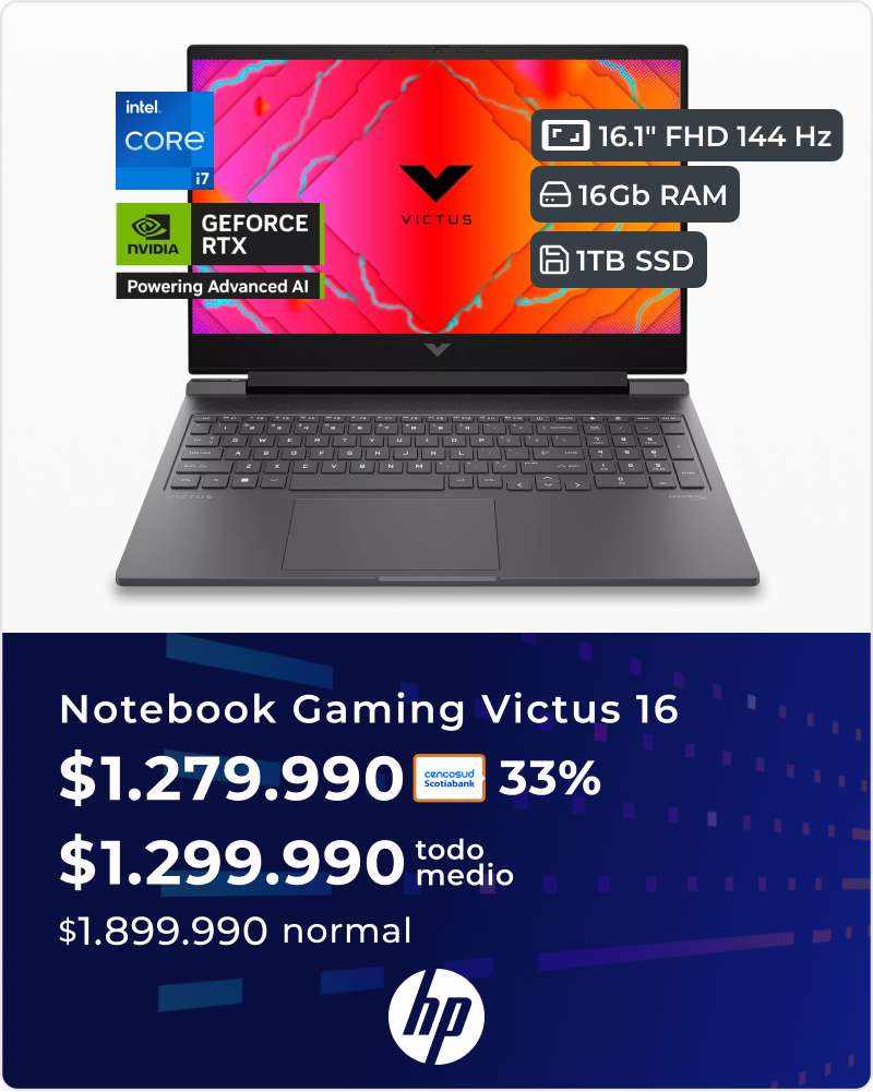 Notebook Gaming Victus 16 Intel Core i7 16GB RAM 1TB 