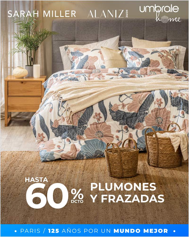 Hasta 60% dcto en Plumones y Frazadas