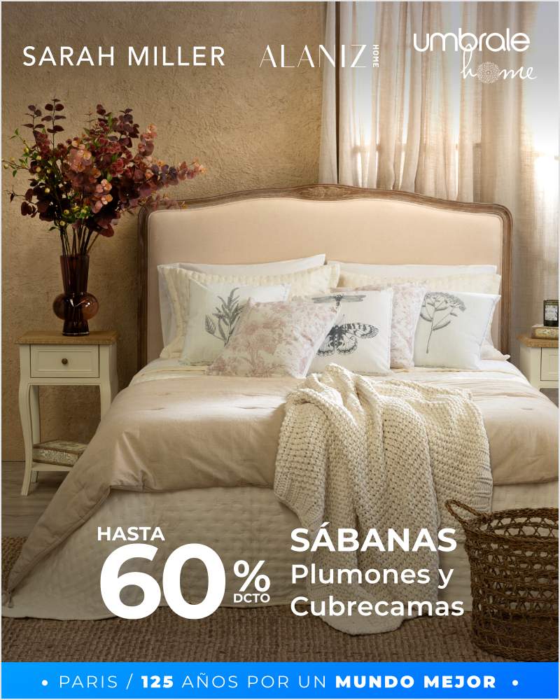 Hasta 60% tmp en Sábanas, Plumones y Cubrecamas