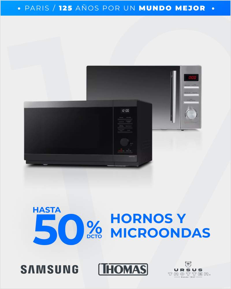 Hasta 50% en hornos y microhondas