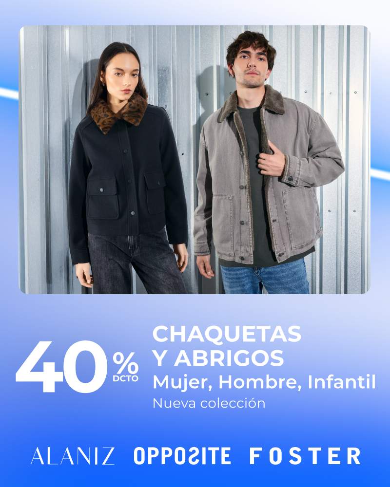 40% chaquetas y abrigos. hombre muejr y niño. nueva colección
