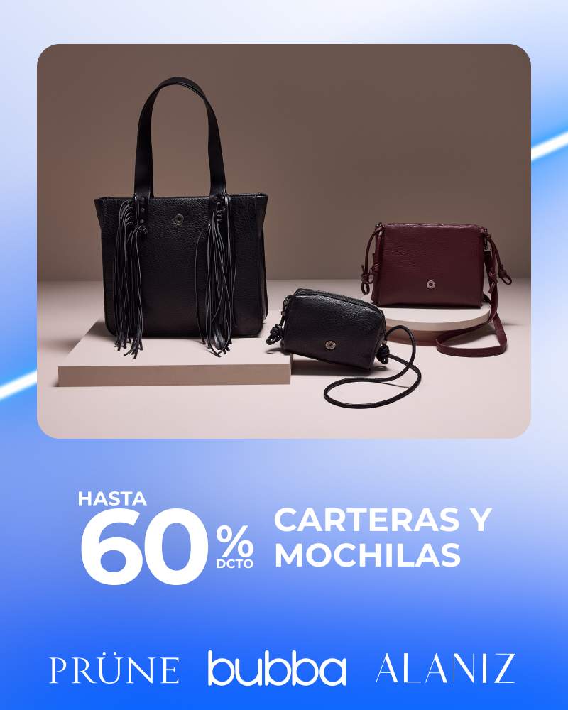 Hasta 60% de descuento en carteras y mochilas