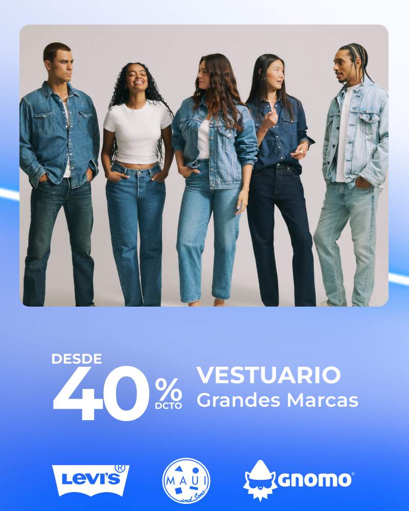 Desde 40% de descuento en vestuario grandes marcas