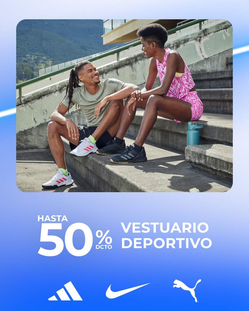 Hasta 50% de descuento en vestuario deportivo