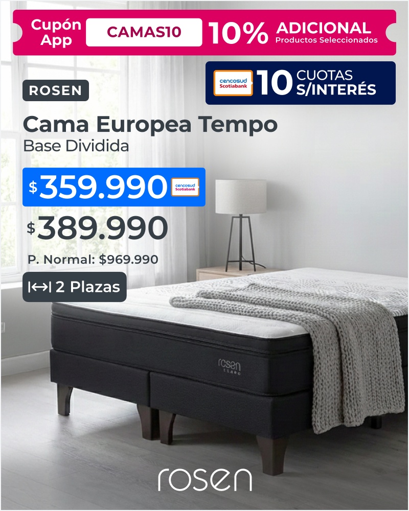 Cama europea Tempo Rosen