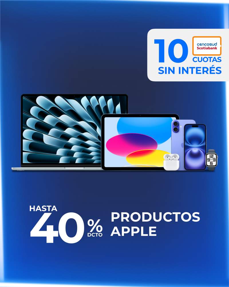 Hasta 40% en Productos Apple
