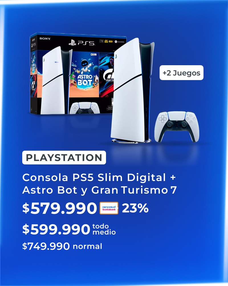 Consola PS5 Slim Digital con ASTRO BOT y Gran Turismo 7