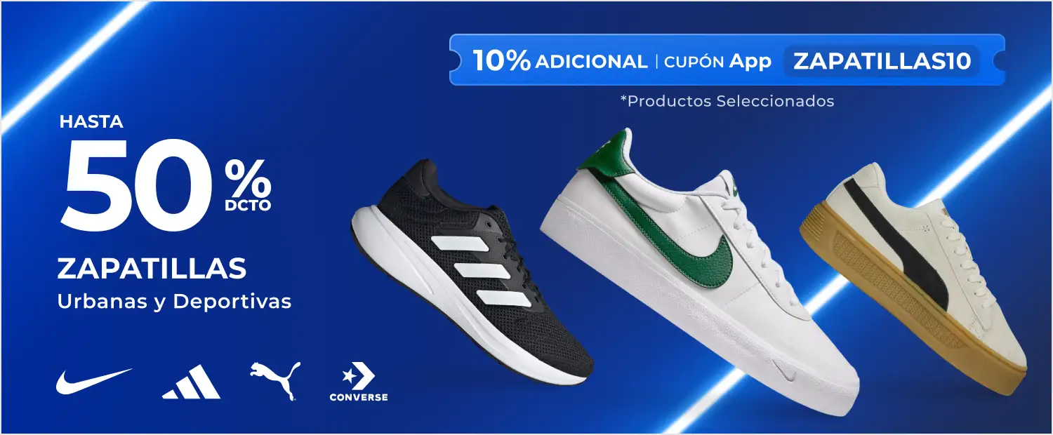 Hasta 50% tmp en zapatillas urbanas y deportivas