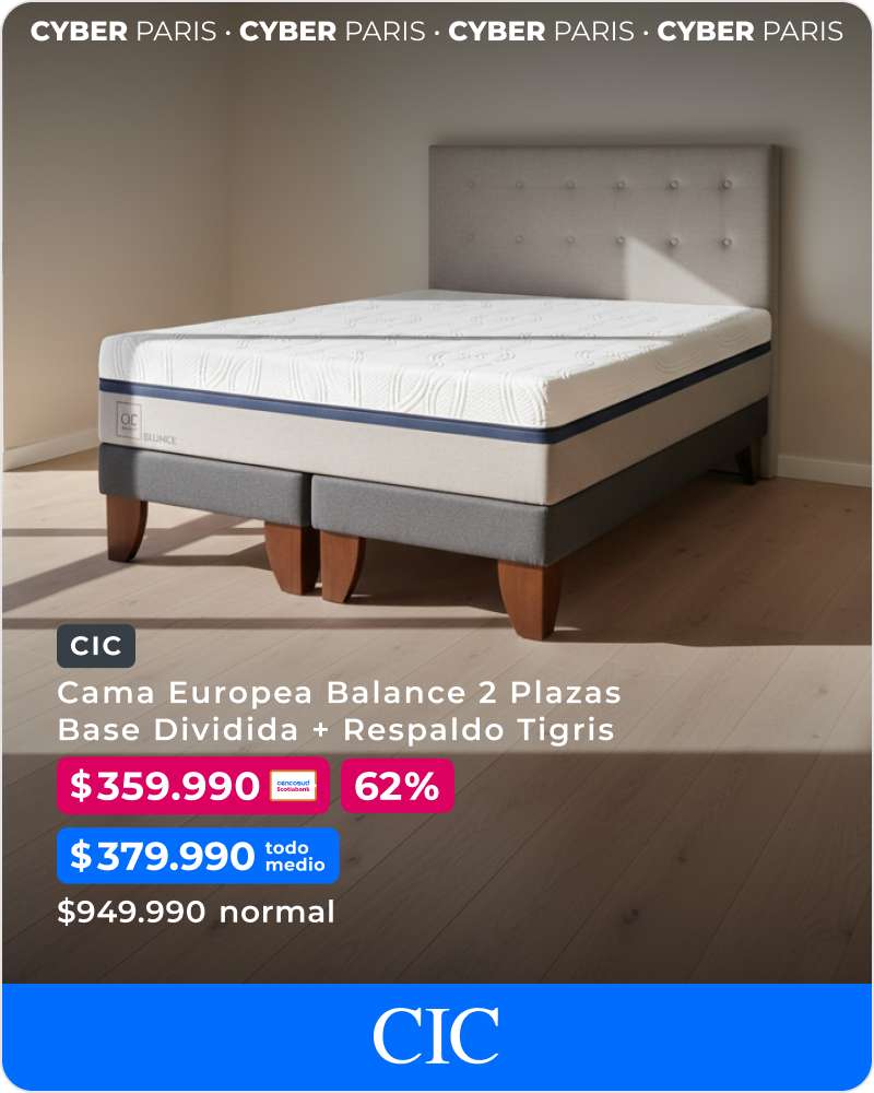 Cama Europea Balance 2 Plazas Base Dividida + Respaldo Tigris