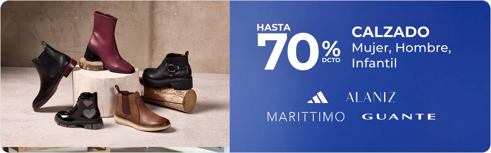 Hasta 70% calzado outlet Mujer Hombre Infantil