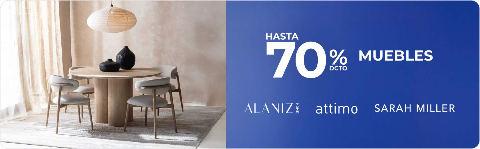 Hasta 70% muebles