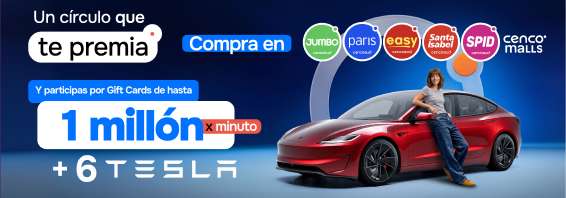 Participa por Giftcards de hasta 1 millón + 6 Telsa