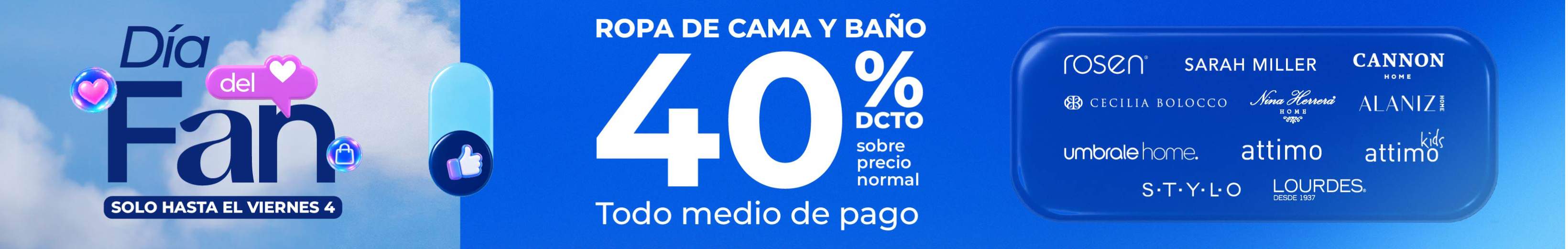Ropa de cama y baño  día del fan