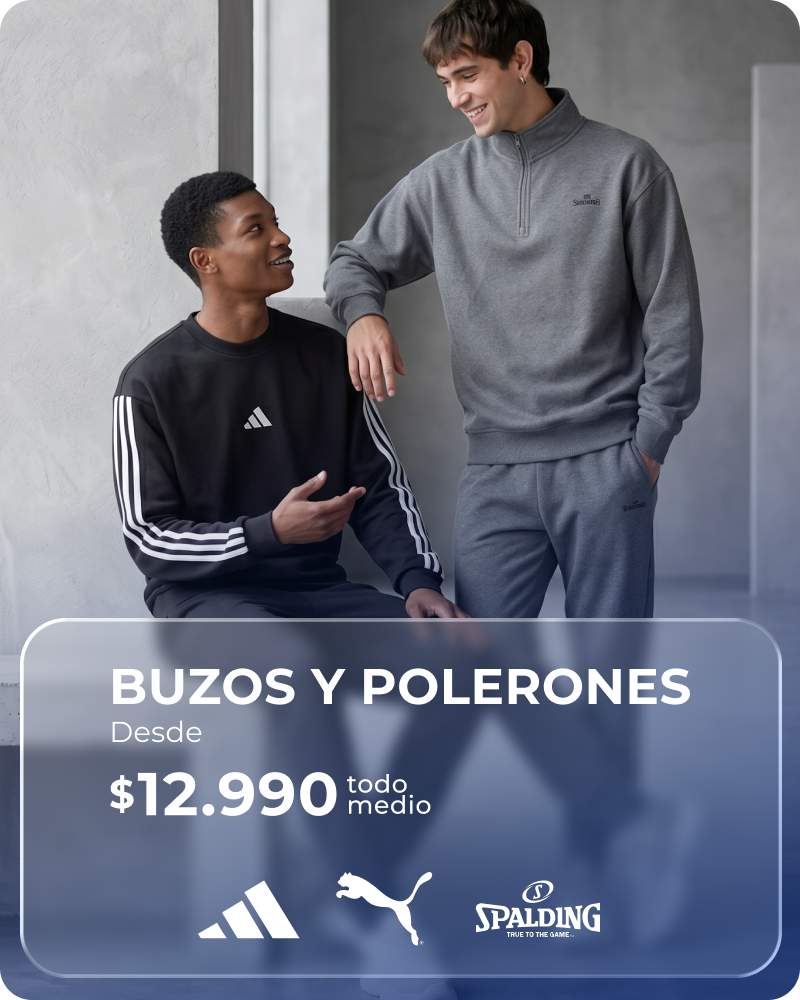 Buzos y Polerones desde $12.990 con todo medio de pago