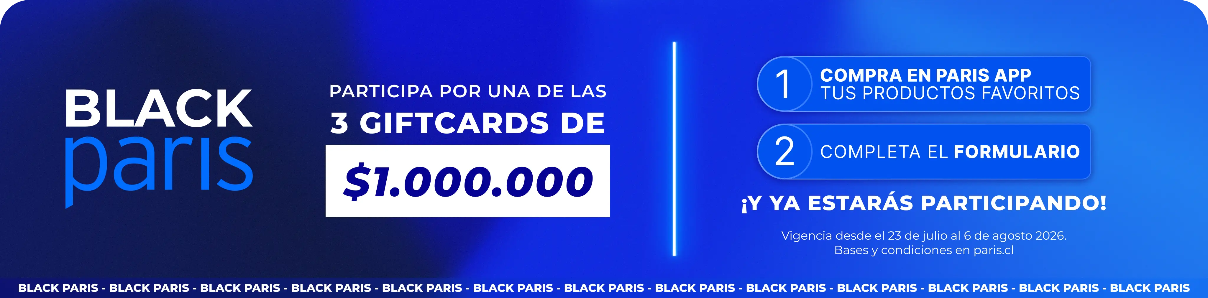 Participa por 3 gift card de $1.000.000