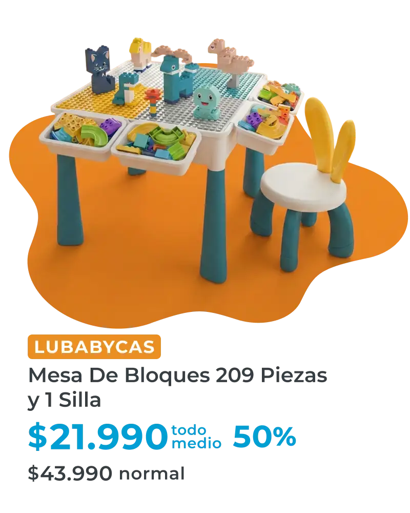 Mesa de Bloques 209 Piezas y 1 Silla By LuBabycas