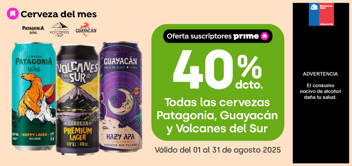 40% descuento todas las cervezas Patagonia