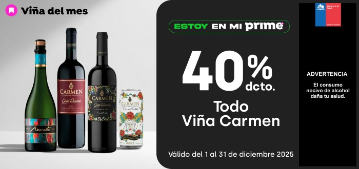40% descuento toda la viña Carmen