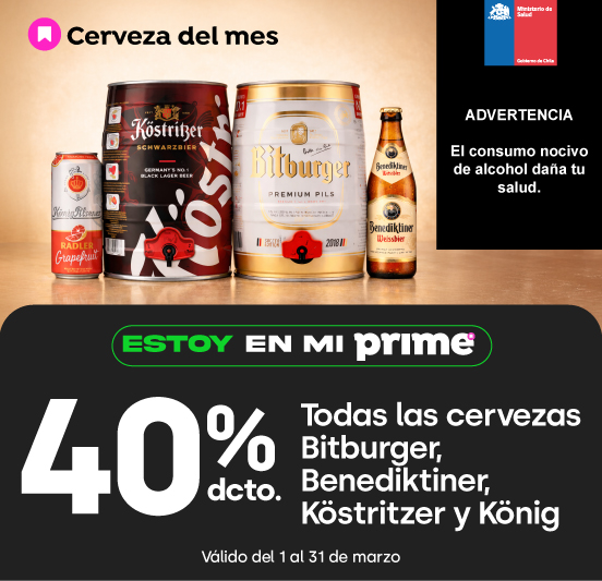 40% descuento todas las cervezas Kunstmann