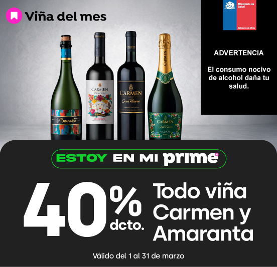 40% descuento toda la viña Carmen