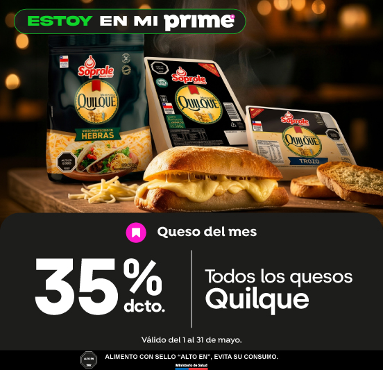 35% descuento todos los quesos