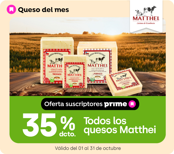 35% descuento todos los quesos Matthei