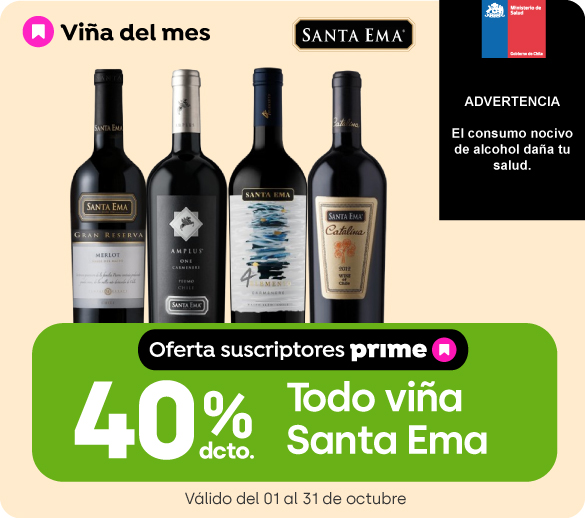 40% descuento toda la viña Santa Ema