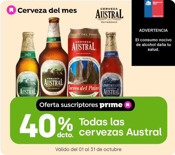 40% descuento todas las cervezas Austral